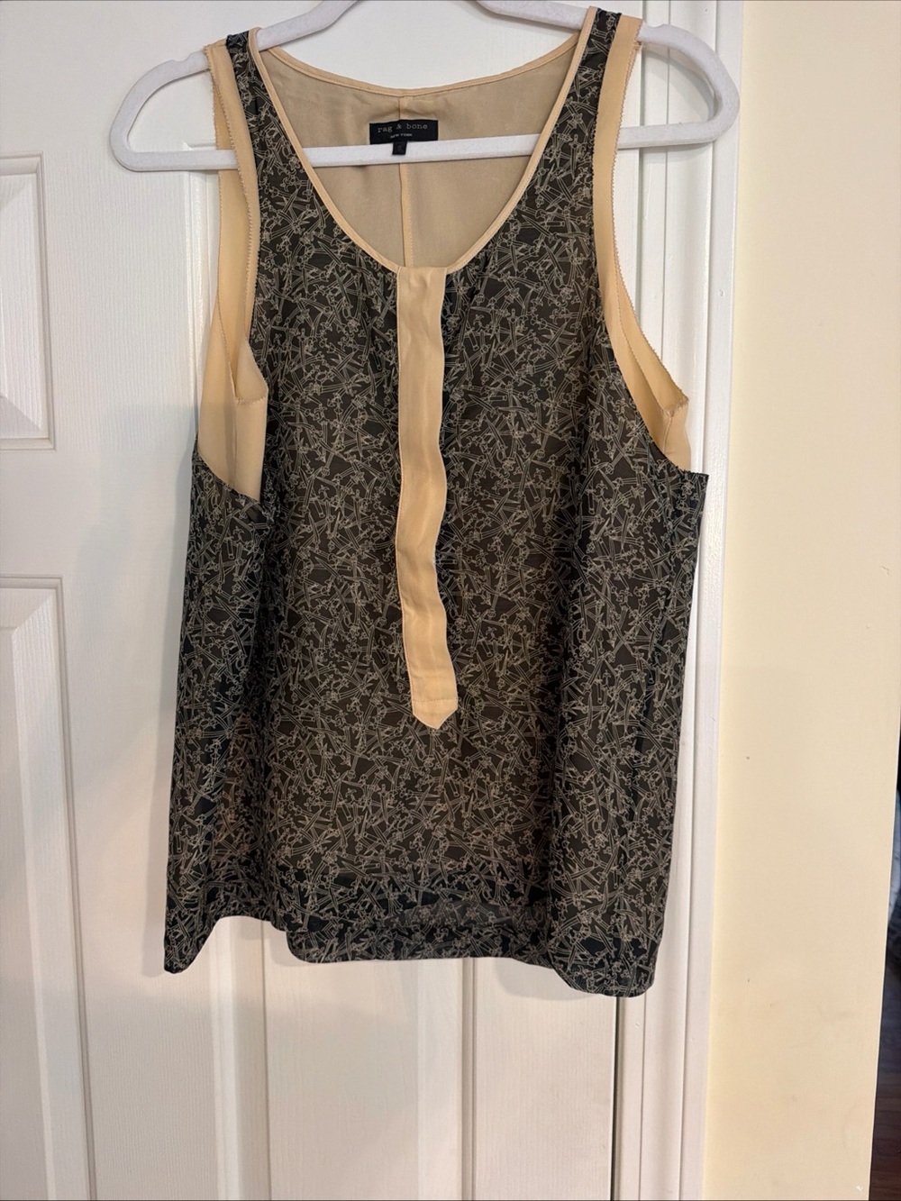 Rag & Bone silk abstract print tank sz8